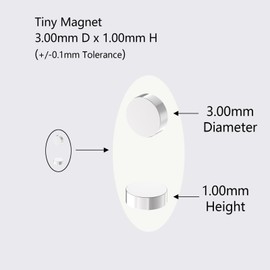 AplysiaTech N52-D3x1mm - 1000 Pack, Tiny Round Rare Earth Magnets, Mini Neodymium Disc Magnets for DIY, Building, Craft & Miniatures, Whiteboard Office, 3D Printing, Scientific, Small Fridge Magnet