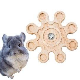 Chinchilla Cage Accessories, Wooden Rotating Chew Toys for Teeth, Chinchilla Toy, Rat Chew Toys, Interactive Enrichment Toys for Chinchilla, Hamster, Rat, Small Pet
