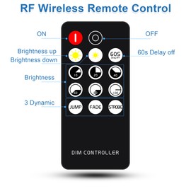 TTWAY Mini RF Remote Control 14 Buttons for Monochrome 5050 5630 5730 3528 COB LED Strip DC5V/DC12V/DC24V Dimmer Controller, Wireless Remote Control for Indoor COB LED Strips.