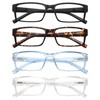 WENLCCK Rectangle Reading Glasses for Men and Women with Spring