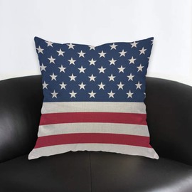 AOYEGO American Flag Throw Pillow Cover Independence Day Republican Celebration Democracy Nation Stripes Pillow Case 18x18 Inch Decorative Men Women Room Cushion Cover for Home Couch Bed