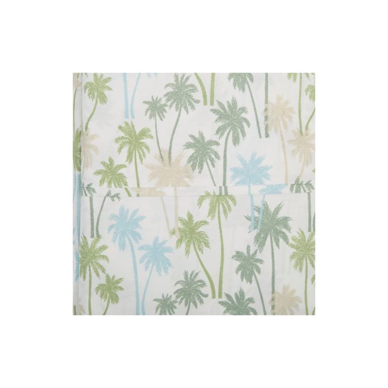 Panama Jack Palm Tree Cluster Sheet Set Queen Green/Blue/White