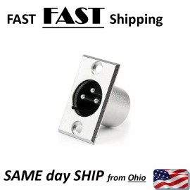 UN brand 3pin flush High Quality mounting jack male 3pin metal replacement plug socket
