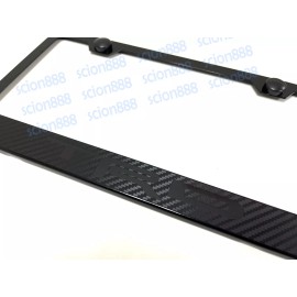 License Plate Frame 1pc Carbon Style ForTRDStyle Black Metal License Plate Frame Holder Black Trim