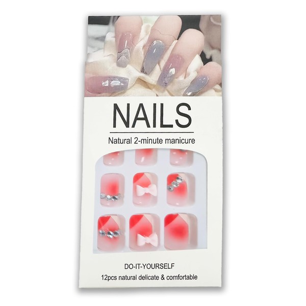 Press on Nails, 8-Piece False Nails Set with Adhesive Tabs
