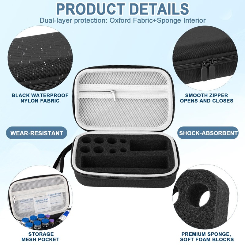 Portable Peptide Case for Fridge, Holds Peptide 1-30ml Vials Standard