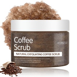 200g Large-capacity Coffee Scrub – Exfoliating Body Scrub with Coffee Grounds, Dead Sea Salt & Sweet Almond Oil, Body Exfoliator – Moisturising Vegan Body Exfoliator for Smooth, Radiant Skin