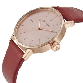Gigandet Women's Watch Rose Gold Analogue Quartz with Leather Strap