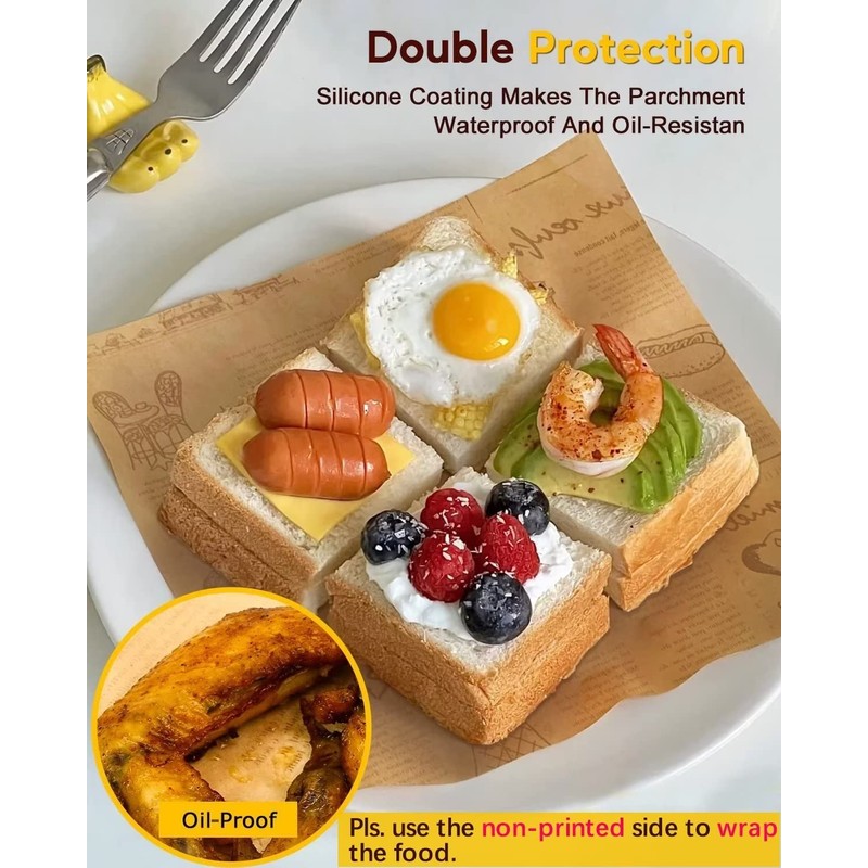 Katbite 100 Pcs Sandwich Wrapping Paper, Deli Paper Sheets 12x12
