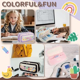 Large Capacity Pencil Case with Compartments, School Pencil Bags with Zipper, Big Storage Pen Bag for Teen Girl Boy Men Women, Aesthetic Stationery Pen Bag for School College and Office