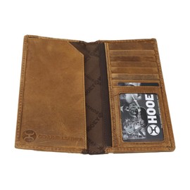 HOOEY Leather Men’s Western Rodeo Wallet (Hog Logo Embossed - Brown)