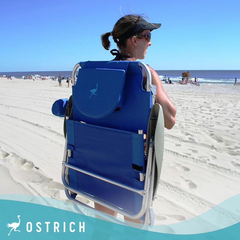 Ostrich On-Your-Back Outdoor Lounge 5 Position Reclining Beach Chair (2
