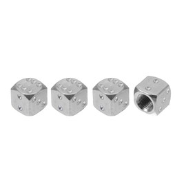 HEROFFIX 4 Pcs Decorative Tire Valve Stem Caps 12mm Tyre Valve Dust Covers for Most Cars Truck Silver Tone Aluminum Alloy