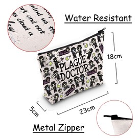 JXGZSO Plague Doctor Cryptid Cosmetic Bag Cryptozoology Gift Cryptid Creature Gift Mythical Plague Doctor Makeup Bag Plague Doctor Lover Gift, Plague Doctor Bag