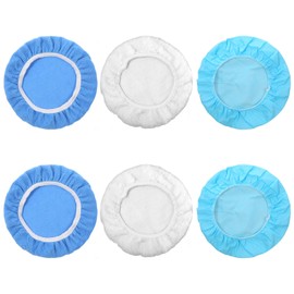 6 Pack Car Polisher Pad Bonnet Set Soft Microfiber Polishing Bonnet Buffing Pad Cover Car Waxers Bonnets Set Cars Orbital Buffer Polisher Pads 9-10 Inch for Orbital Buffer Polishers