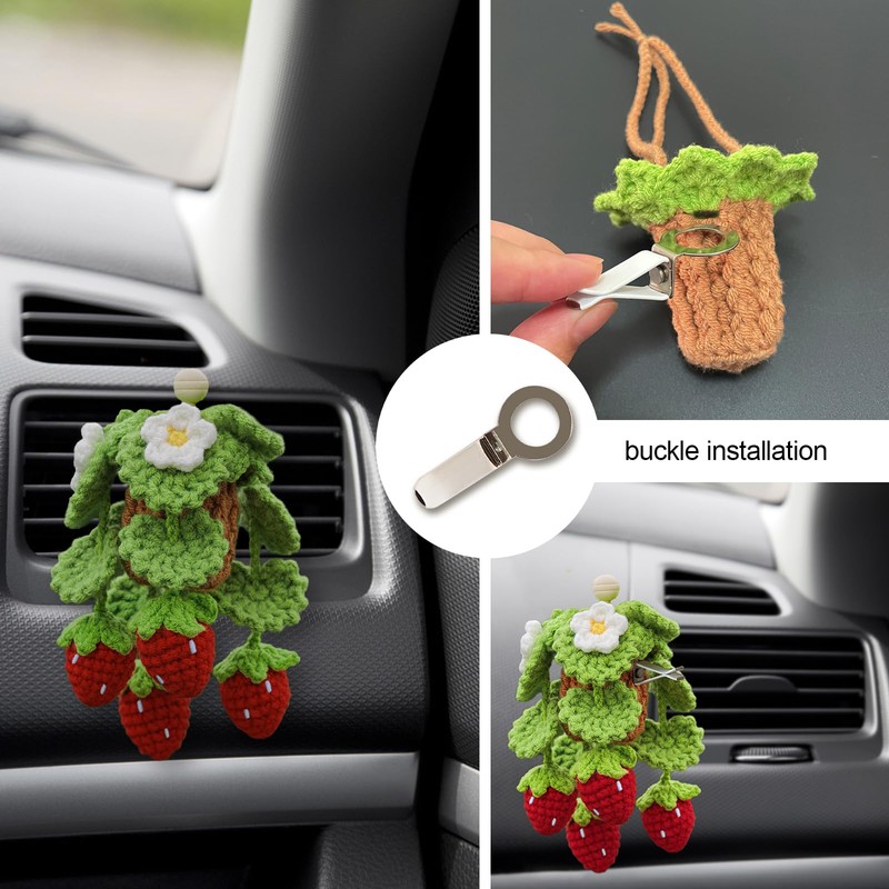Crochet Car Air Freshener, Empty Refillable Oil Diffuser Bottle with