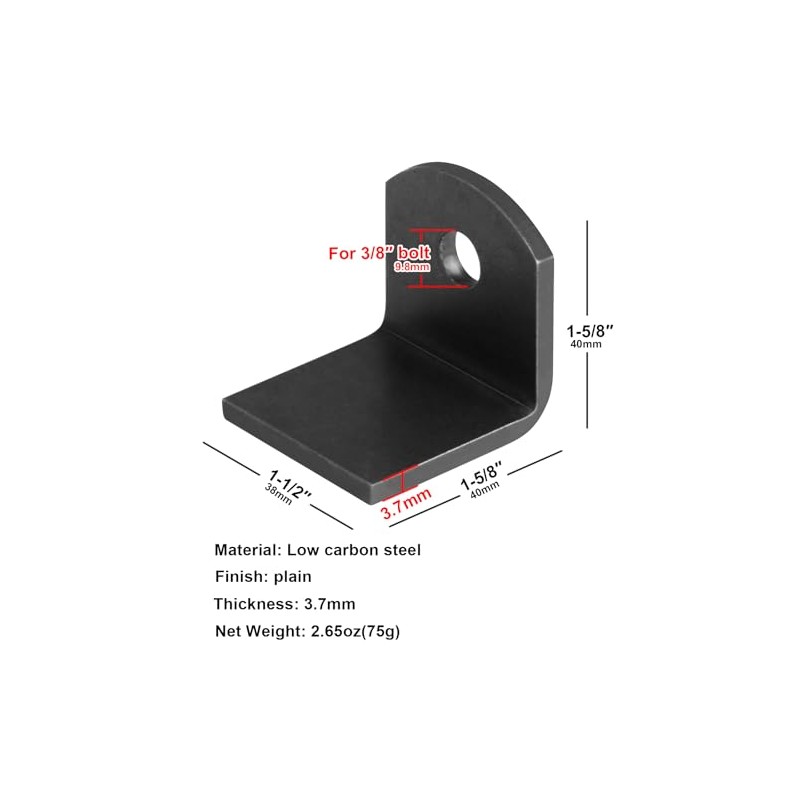heneng 10 Pcs Weld Tab Bent with 3/8" Hole, Trailers