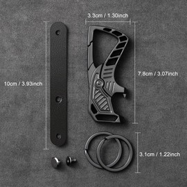 zuxiaoyaya Heavy Duty Metal Key Chain,Carabiner Clip Car Keychain,Bottle Opener Keychain and 2 Key Rings for Men and Women Black