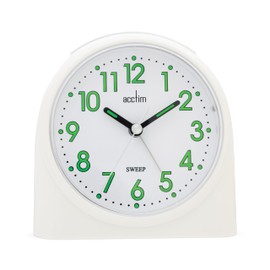 Bentima by Acctim 14702 Sweeper One Non-Tick Alarm Clock, White
