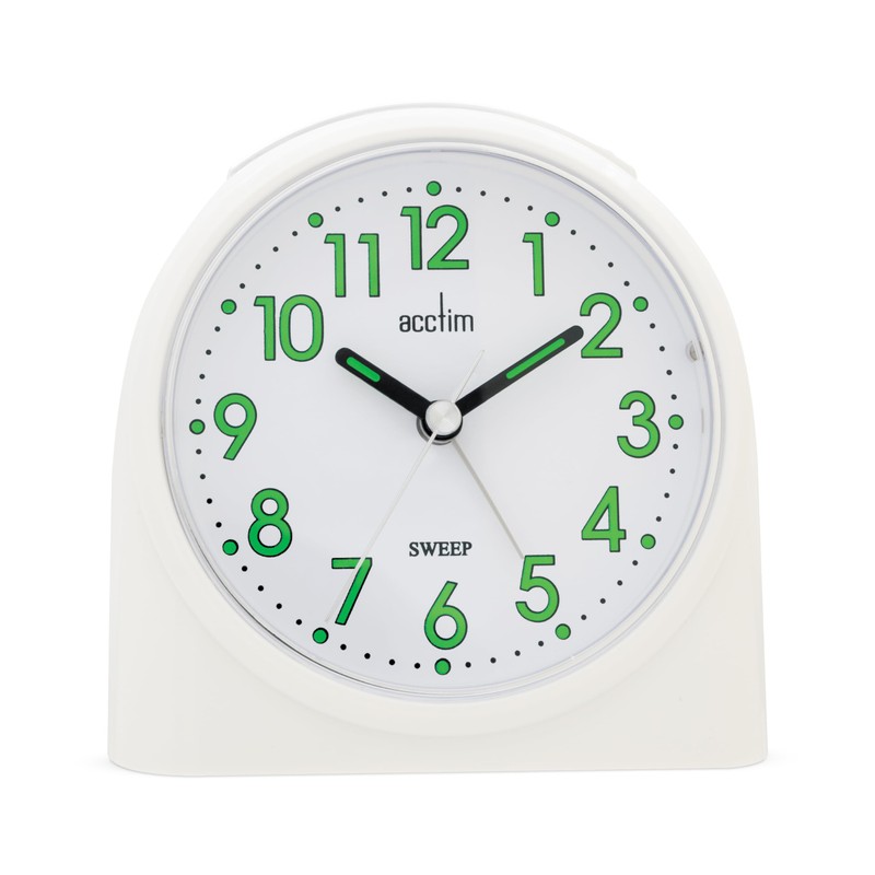 Bentima by Acctim 14702 Sweeper One Non-Tick Alarm Clock, White