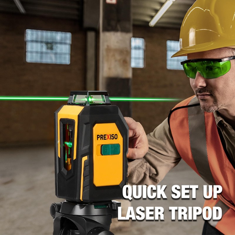 PREXISO 360° Laser Level with Tripod, 100Ft Self Leveling Cross