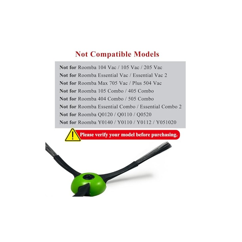 10 Pack Replacement Side Brushes Compatible with iRobot Roomba i