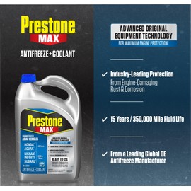 Prestone AF6310 MAX Asian Vehicles Blue Antifreeze and Coolant, 1 Gallon, Pack of 6
