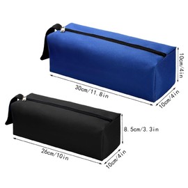 TRKETK 2 Pcs Small Tool Bag, Multipurpose Tool Organizer Storage Bag Canvas Tool Storage Bags Zipper Tool Rolls Waterproof Tool Organizers for Screwdriver,Bolts, Nuts,Nails (Blue&Black)