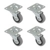 Amig - 4er-Pack Möbelrollen Modell 2502, mit Platte und Kugellagern,