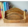 Purity Style Rustic Carved Wooden Letter Rack/Desk Tidy - Three
