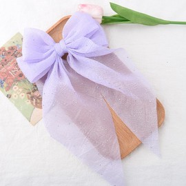 Purple Glitter Bow Hair Clip for Women Girls Large Hair Bows for Girls Women French Barrette Hairpin Bowknot Hair Bow for Party Prom Glitter Hairpins for Teenager Bowknot Barrettes Clips