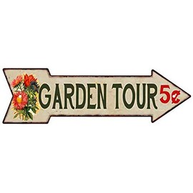 Chico Creek Signs Garden Tour Metal Sign 5x17 Arrow Garden Flowers Gift Shed 205170008003
