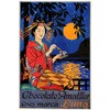 Japanese Japan Chocolate Amatller Luna Full Moon Reflection Vintage Poster