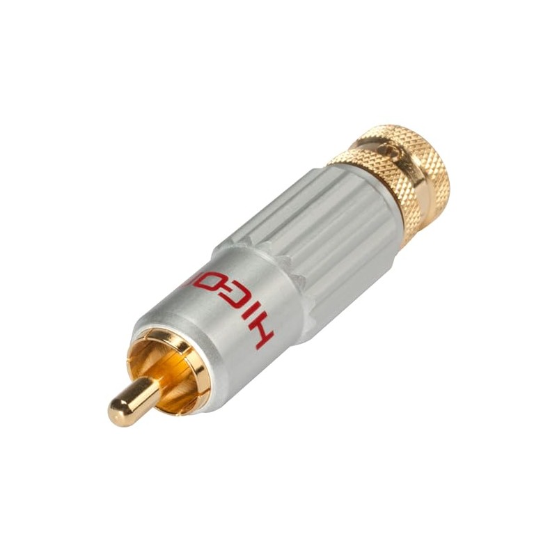 HiCon HI-CM13 Locking Phono RCA Connector. Red Plug