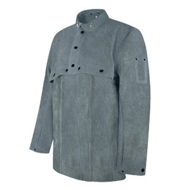 shenwld Leather Welding Cape Sleeve, Heat & Flame Resistant Cowhide Weld Jacket - for Welding, Construction, and Heavy Work (L)