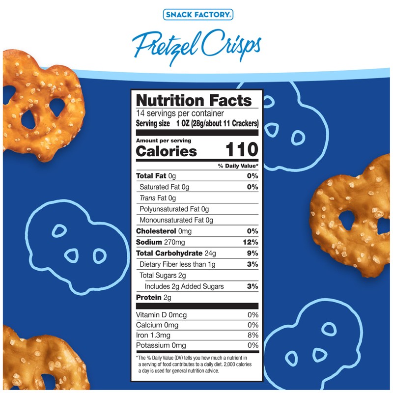 Snack Factory Original Pretzel Crisps, Non-GMO, 14 oz Party Size