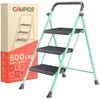 Green 3 Step Stool Foldable – Heavy-Duty Foldable Step Stool