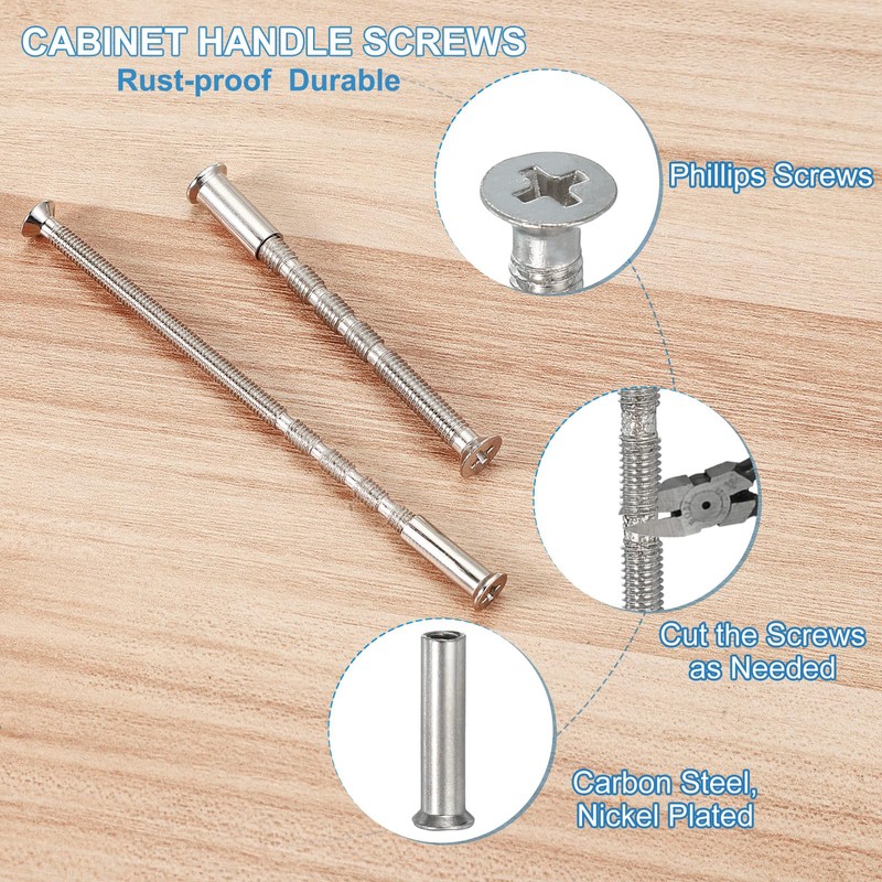 PATIKIL Cabinet Handle Screws M3x60, 10 Set Break Away Screws