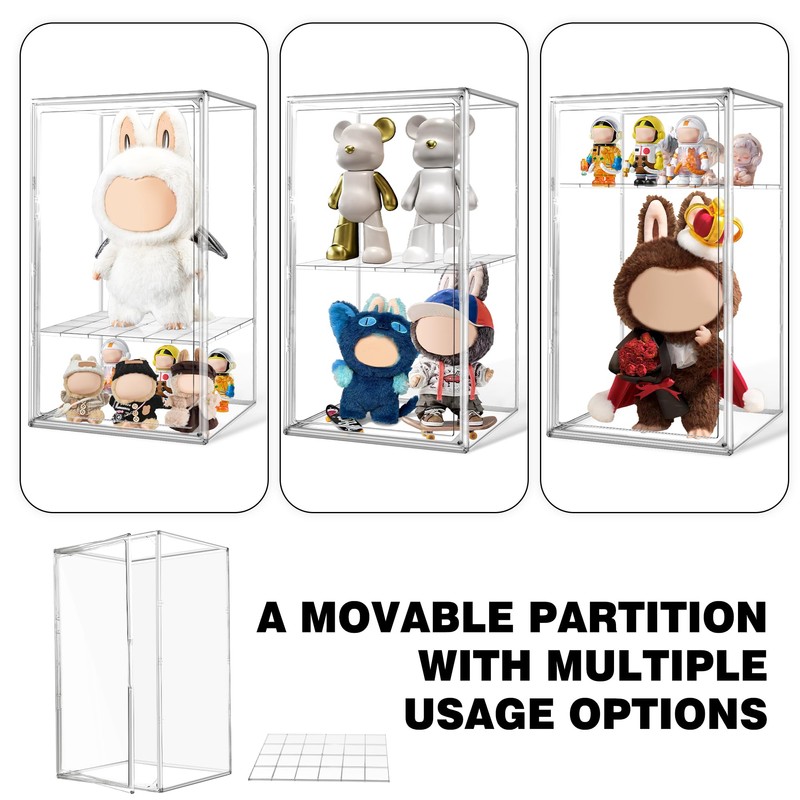 23.6'' Extra Large Acrylic Display Case for Collectibles Adjustable Clear