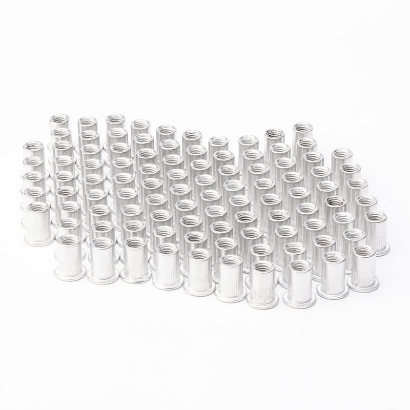 Rowiz 100 PCS M8 8mm Flat Head Aluminum Rivet Nut