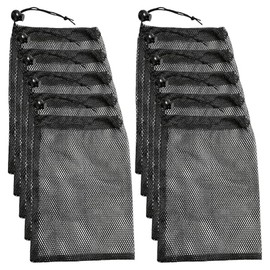 JIHUOO 10 Pcs Black Mesh Drawstring Bags Small Nylon Net Bags Small Travel Stuff Sacks Nylon Storage Sacks Extra Small Mesh Laundry Bags with Cord Lock Closure for Sport Beach