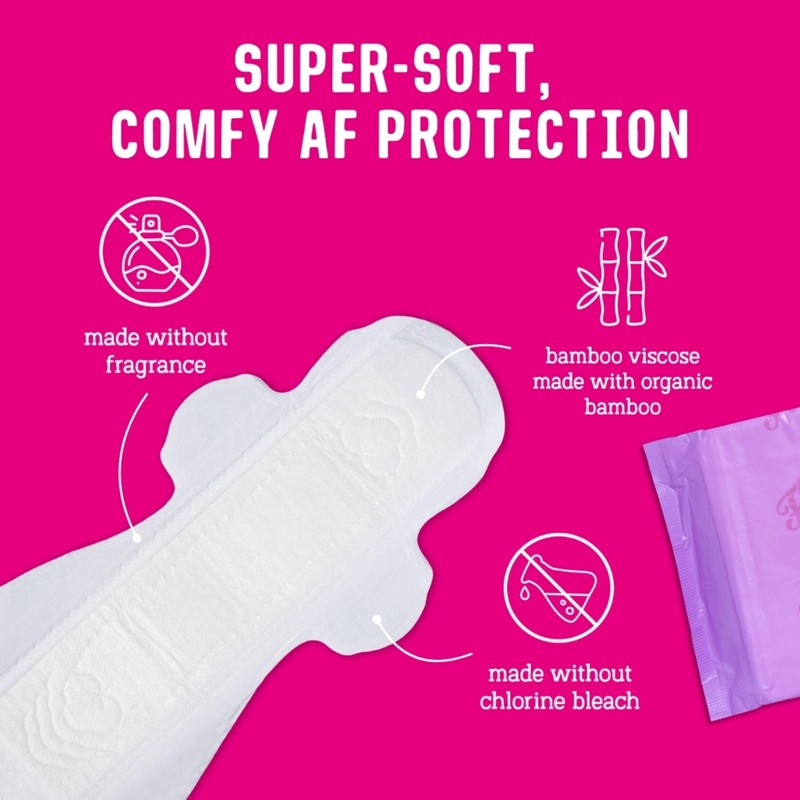 Flo Bamboo Night Period Pads – Ultra Long, Super Absorbent,