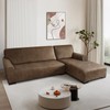 Pfrstuv Sectional Couch Covers, Leather Look Sofa Cover L Shape