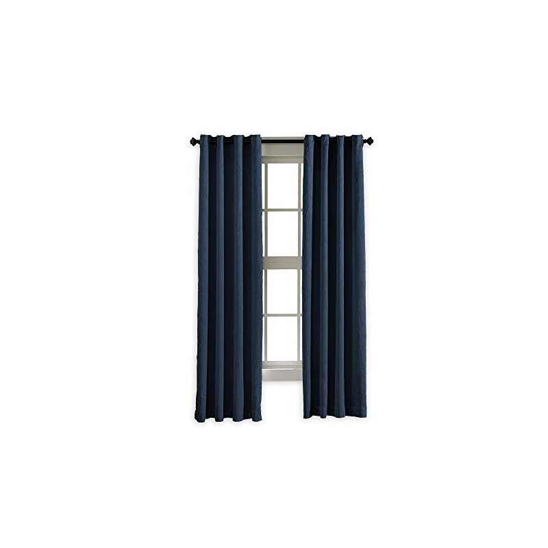 Curtainworks Lenox Grommet Curtain Panel, 50 x 132 in, Navy