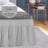 PiccoCasa Polyester Wrap Around Bed Skirt,Elastic Dust Ruffles Bedskirts,Fade &