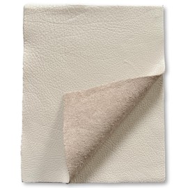 Natural Grain Cow Leather: 8.5'' x 11'' Pre Cut Leather Pieces (Off White, 1 Piece)
