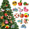 Summer Tree Decorations, Pack of 24 Wooden Pendants, Hawaii, Wooden