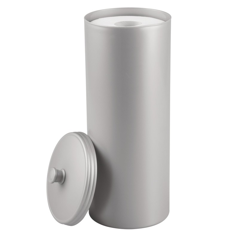 iDesign Freestanding Bathroom Toilet Paper Storage Holder with Lid for