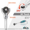 HB 90-Tooth Swivel Head Ratchet Handle 1/4-Inch Drive, Precision bits,