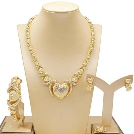 Unbranded HUGS &KISSES xo set necklace bracelet earrings ring 18k Layered real gold filled